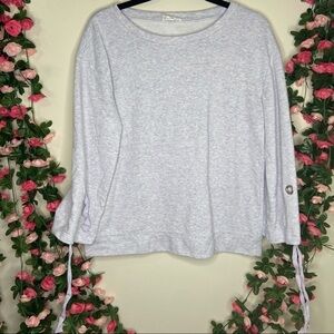 Loft Lounge Light Gray Gray Pullover Sweatshirt Womens Top Casual Medium Comfort